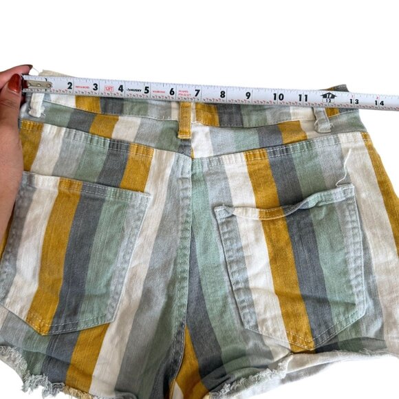 ALTAR'D STATE Multicolor Striped Denim Shorts Size Medium - Picture 5 of 9